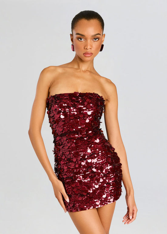 Nolia Sequin Embellished Dress - Mulberry (PRE-SALE)