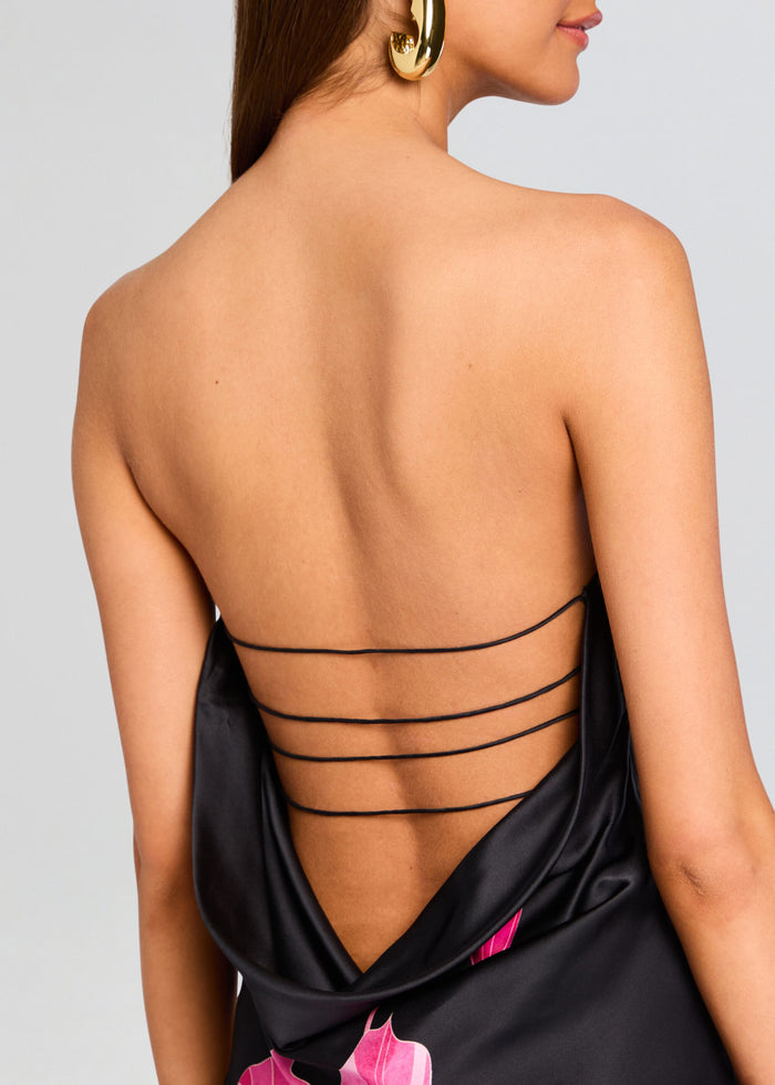 keaton silk dress NEW NWT $568 RETROFETE "Keaton" silk strapless dress