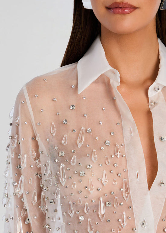 Aubriella Embellished Shirt - White (PRE-SALE)