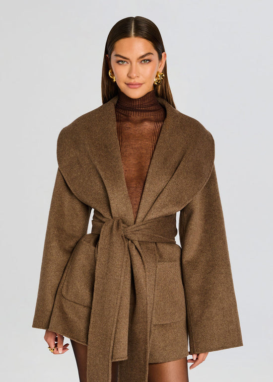 Dulcetta Wool Coat - Sable Brown