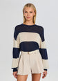 Cassian Knit Sweater - Navy/Eggshell