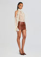 Valerie Leather Skirt - Cigar (PRE-SALE)