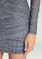 Moxey Ruched Mesh Mini Dress - Glen Check (PRE-SALE)