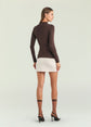 Shuri Mini Dress - Dark Brown/Eggshell (PRE-SALE)