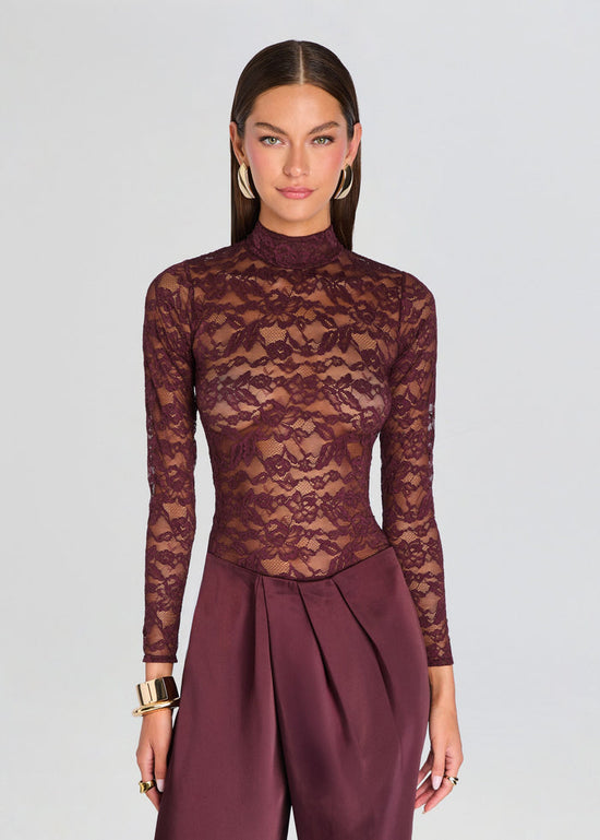 Rhidi Lace Top - Bordeaux