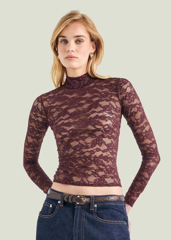 Rhidi Lace Top - Bordeaux (PRE-SALE)