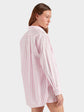 Embroidered Oversized Shirt - Pink Cabana Stripe