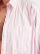 Embroidered Oversized Shirt - Pink Cabana Stripe