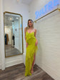 Ruffle Bias Gown