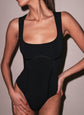 Organic Cotton Scoop Neck Bodysuit - Black (PRE-SALE)