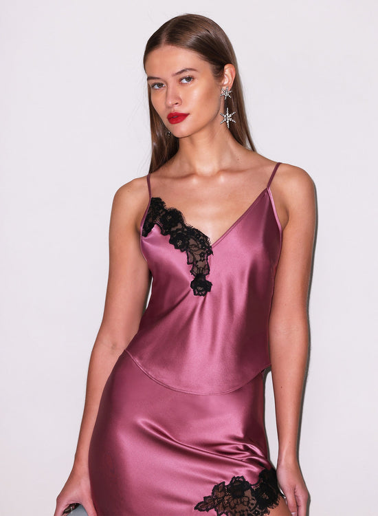 Juliet Lace Cami - Pink Truffle