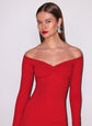 Off Shoulder Hourglass Rib Midi Dress