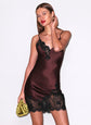 Juliet Lace Mini Slip - Cocoa Plum