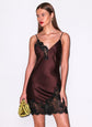Juliet Lace Mini Slip - Cocoa Plum