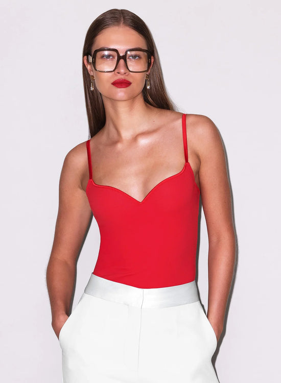 Jersey Built-In Bra Cami - Rouge