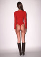Hourglass Rib Long Sleeve Bodysuit - Rouge