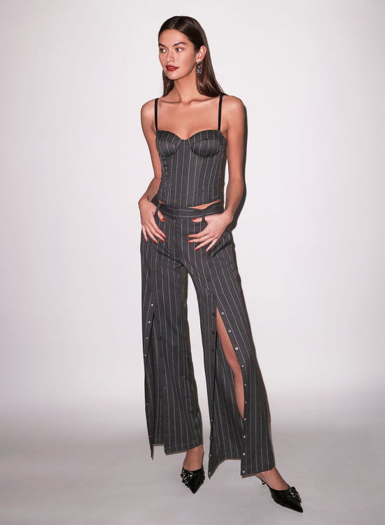 Maxwell Undo Me Pant - Dark Grey Pinstripe