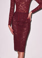 Le Stretch Lace Pencil Skirt - Auburn
