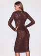 Le Stretch Lace Pencil Skirt - Cocoa Plum (PRE-SALE)