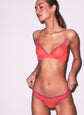 Sheer Tulle Thong - Neon Coral