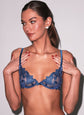 Lily Embroidery Plunge Demi Bra - Spring Denim