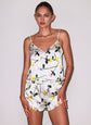 Ruffle Shorts - Yellow Tossed Roses (PRE-SALE)