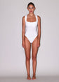 Organic Cotton Scoop Neck Bodysuit - Ivory
