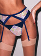 Elara Embroidery Garter Belt - Midnight Navy (PRE-SALE)
