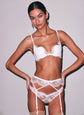Frankie Lace Strappy Garter Belt - White (PRE-SALE)