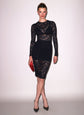 Le Stretch Lace Long Sleeve Dress
