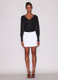 Sheer Knit V-Neck Sweater - Black