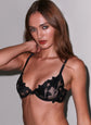 Lily Embroidery Plunge Demi Bra - Black (PRE-SALE)