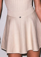 Knit Flared Mini Skirt - Linen Beige (PRE-SALE)