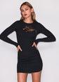 Lace Guipure Knit Dress - Black (PRE-SALE)