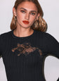 Lace Guipure Knit Dress - Black (PRE-SALE)