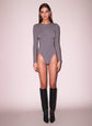 Organic Cotton Long Sleeve T-Shirt Bodysuit - Heather Grey (PRE-SALE)