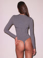 Organic Cotton Long Sleeve T-Shirt Bodysuit - Heather Grey (PRE-SALE)