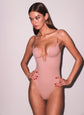 Le Stretch Micro Seduce U-Plunge Bodysuit - Tan