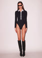 Long Sleeve High Collar Snap Bodysuit