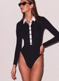 Long Sleeve High Collar Snap Bodysuit