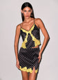 Juliet Lace Silk Cami - Small Dot Black / Lemon Lace (PRE-SALE)