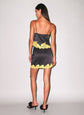 Juliet Lace Silk Cami - Small Dot Black / Lemon Lace (PRE-SALE)