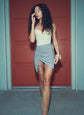 Poplin Draped Ruched Skirt