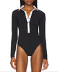 Long Sleeve High Collar Snap Bodysuit