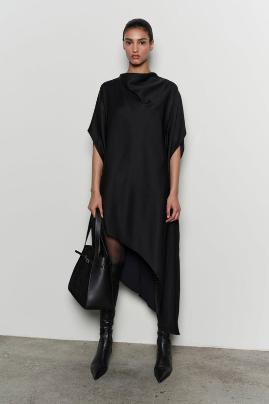 Sadia Satin Mini Cape Dress