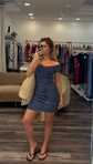 Grace Dress - Navy/White