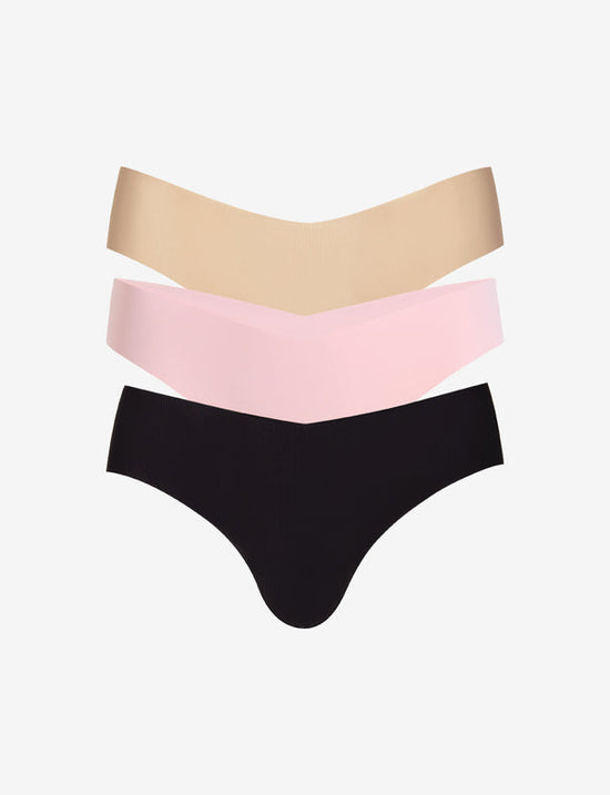 Invisible Rib One Size Thong 3-Pack
