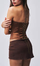 Micro Mini Stretch Skirt - Brown (PRE-SALE)