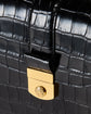 Croc-Embossed Crest Lock Top Handle Bag (PRE-SALE)