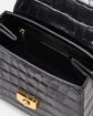 Croc-Embossed Crest Lock Top Handle Bag (PRE-SALE)